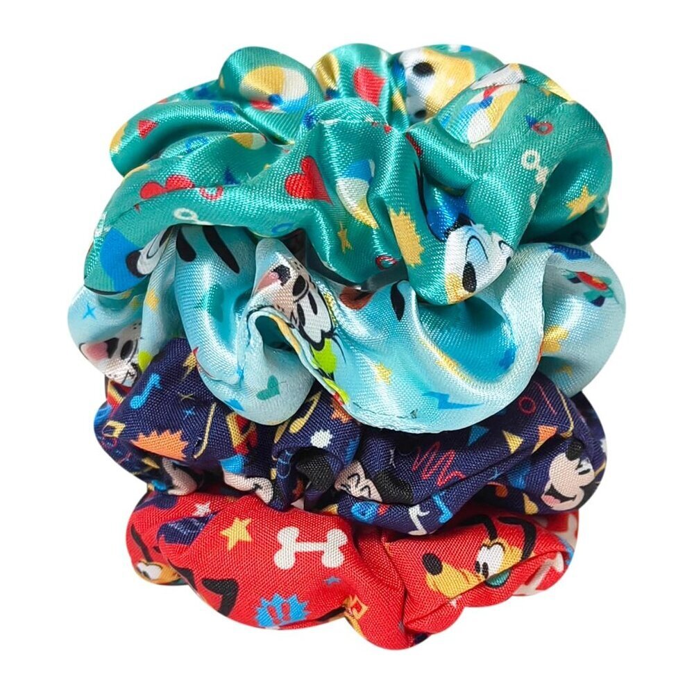 Adorable 4-Piece Minnie & Mickey Scrunchies - Safe Hair Accessories for Ages 3+ - Picture 5 of 6